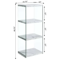 40.75" SoHo 4 Tier Tower Bookcase White Faux Marble - Breighton Home -Deals Breighton Home Store GUEST bae7944d 87b5 4436 9a1e c67bf638e56f