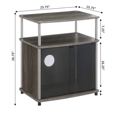 Designs2Go TV Stand For TVs Up To 25" With Black Glass Storage Cabinet And Shelf - Breighton Home 4 Designs2Go TV Stand For TVs Up To 25" With Black Glass Storage Cabinet And Shelf - Breighton Home - Image 4