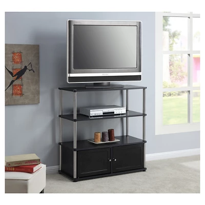 Highboy TV Stand For TVs Up To 42" Black - Breighton Home 2 Highboy TV Stand For TVs Up To 42" Black - Breighton Home - Image 2