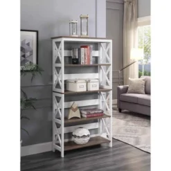 60" Oxford 5 Tier Bookcase - Breighton Home