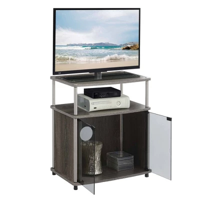 Designs2Go TV Stand For TVs Up To 25" With Black Glass Storage Cabinet And Shelf - Breighton Home 3 Designs2Go TV Stand For TVs Up To 25" With Black Glass Storage Cabinet And Shelf - Breighton Home - Image 3