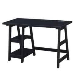 Designs2Go Trestle Desk With Charging Station And Shelves - Breighton Home -Deals Breighton Home Store GUEST c66088d9 ecff 4ba9 a515 8c4a76de29dd