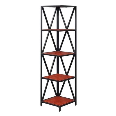 Tucson Metal 5 Tier Corner Bookcase - Johar Furniture 3 Tucson Metal 5 Tier Corner Bookcase - Johar Furniture - Image 3