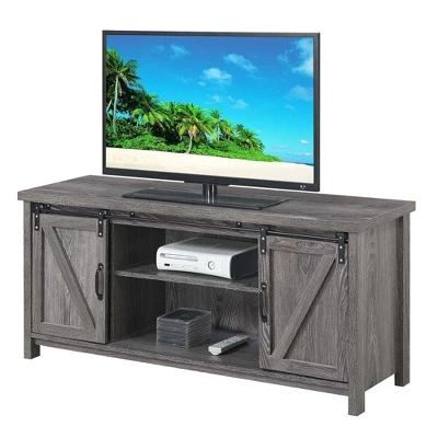 Blake Barn Door TV Stand For TVs Up To 55" With Shelves And Sliding Cabinets - Breighton Home 2 Blake Barn Door TV Stand For TVs Up To 55" With Shelves And Sliding Cabinets - Breighton Home - Image 2