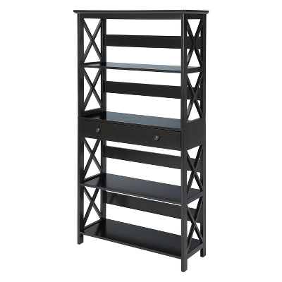 59.75" Oxford 5 Tier Bookcase With Drawer - Breighton Home 10 59.75" Oxford 5 Tier Bookcase With Drawer - Breighton Home - Image 10