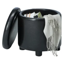 Designs4Comfort Round Accent Storage Ottoman - Breighton Home -Deals Breighton Home Store GUEST cc9ba7f4 1e3a 4695 b446 f021550daa19