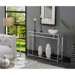 Omega Chrome Console Table Chrome - Breighton Home