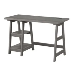 Designs2Go Trestle Desk With Charging Station And Shelves - Breighton Home -Deals Breighton Home Store GUEST d563661d 9a5d 46fa 9123 27c5a70bf67b