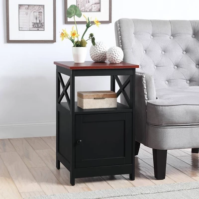 Oxford End Table With Storage Cabinet And Shelf - Breighton Home 1 Oxford End Table With Storage Cabinet And Shelf - Breighton Home