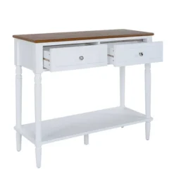 French Country 2 Drawer Hall Table With Shelf - Breighton Home -Deals Breighton Home Store GUEST dc435ae6 1ae5 4876 ae43 db4546eb8698