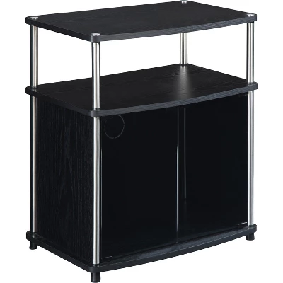 Designs2Go TV Stand For TVs Up To 25" With Black Glass Storage Cabinet And Shelf - Breighton Home 5 Designs2Go TV Stand For TVs Up To 25" With Black Glass Storage Cabinet And Shelf - Breighton Home - Image 5