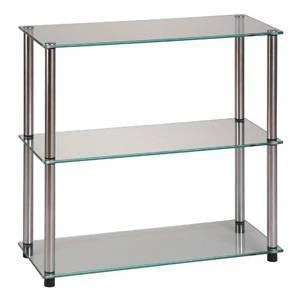 26.5" Designs2Go Classic Glass 3 Shelf Bookshelf - Breighton Home 5 26.5" Designs2Go Classic Glass 3 Shelf Bookshelf - Breighton Home - Image 5