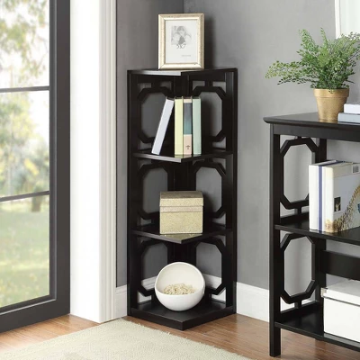 38.5" Omega 3 Tier Corner Bookcase - Breighton Home 1 38.5" Omega 3 Tier Corner Bookcase - Breighton Home
