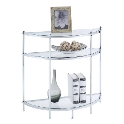 Royal Crest Entryway Table Chrome/Glass - Breighton Home 6 Royal Crest Entryway Table Chrome/Glass - Breighton Home - Image 6