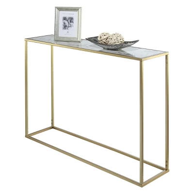 Gold Coast Faux Marble Console Table Gold - Breighton Home 1 Gold Coast Faux Marble Console Table Gold - Breighton Home
