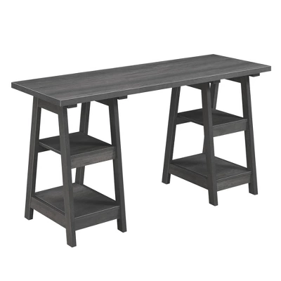 Designs2Go Double Trestle Desk With Shelves - Breighton Home 5 Designs2Go Double Trestle Desk With Shelves - Breighton Home - Image 5