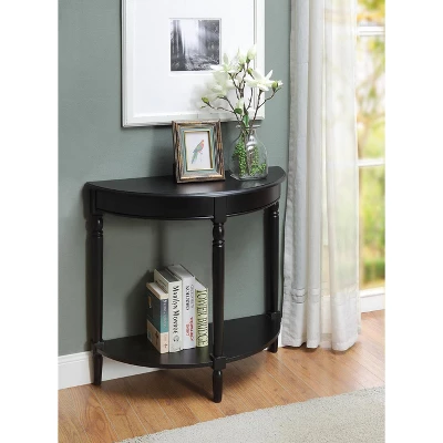 French Country Half Round Entryway Table With Shelf - Breighton Home 1 French Country Half Round Entryway Table With Shelf - Breighton Home