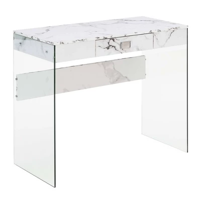 36" SoHo 1 Drawer Glass Desk - Breighton Home 7 36" SoHo 1 Drawer Glass Desk - Breighton Home - Image 7