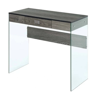 36" SoHo 1 Drawer Glass Desk - Breighton Home 4 36" SoHo 1 Drawer Glass Desk - Breighton Home - Image 4