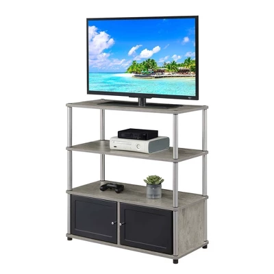 Designs2Go Highboy TV Stand For TVs Up To 50" With Storage Cabinets And Shelves Faux Birch - Breighton Home 2 Designs2Go Highboy TV Stand For TVs Up To 50" With Storage Cabinets And Shelves Faux Birch - Breighton Home - Image 2