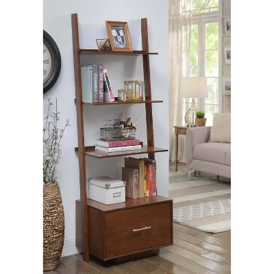69" American Heritage Ladder Bookcase With File Drawer - Breighton Home 1 69" American Heritage Ladder Bookcase With File Drawer - Breighton Home