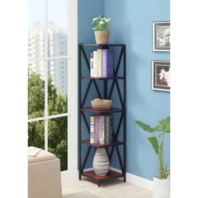 Tucson Metal 5 Tier Corner Bookcase - Johar Furniture 1 Tucson Metal 5 Tier Corner Bookcase - Johar Furniture