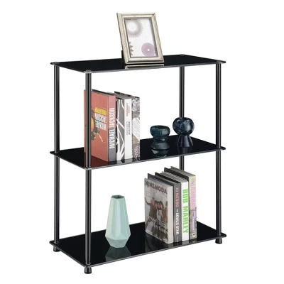 26.5" Designs2Go Classic Glass 3 Shelf Bookshelf - Breighton Home 2 26.5" Designs2Go Classic Glass 3 Shelf Bookshelf - Breighton Home - Image 2