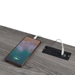 47" Monterey Desk With Charging Station Weathered Gray/Black - Breighton Home -Deals Breighton Home Store GUEST feb70359 169d 4ffb b0e3 aadbd0c0f9e5